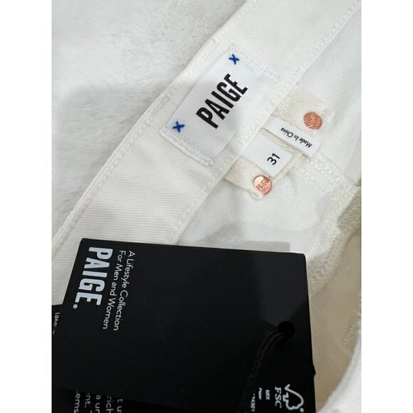New PAIGE Size 31 Cindy - Tonal Ecru Double Back Belt Loop off-white **Stain** - Picture 6 of 14